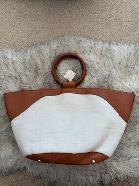 Cato Circle-Handle Canvas Tote